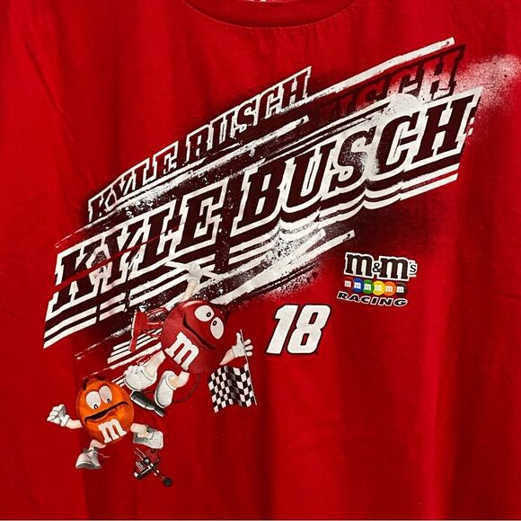 NASCAR Kyle Busch M&Ms 2011 Graphic T-Shirt Size XL Chase Authentics Red Cotton - Picture 6 of 9